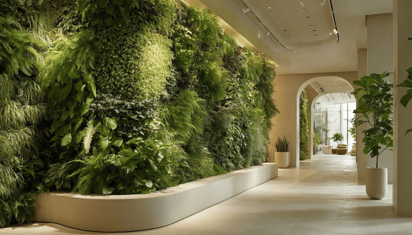 Création d'un mur végétal intérieur pour purification de l'air espèces de plantes et entretien